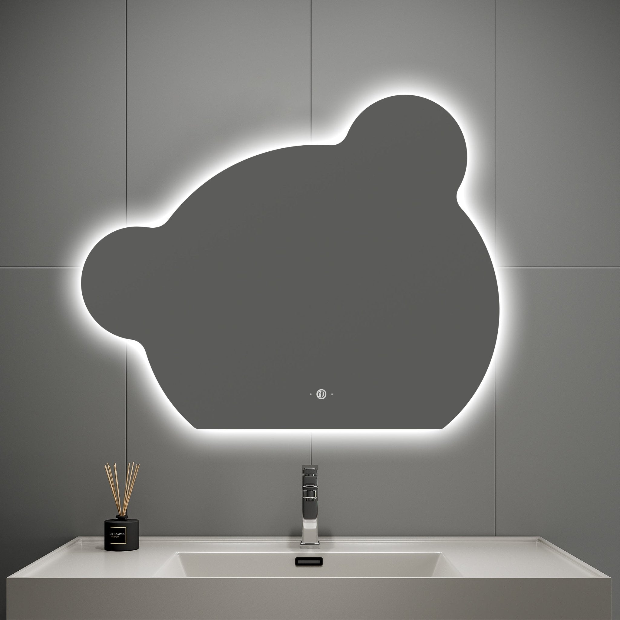 Bear Glow LED Mirror – Wave Sensor, Anti-Fog, Dimmable, 40