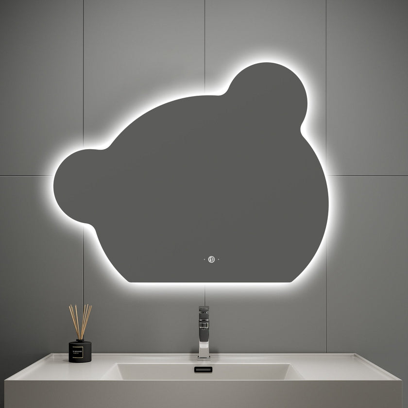 Bear Glow LED Mirror – Wave Sensor, Anti-Fog, Dimmable, 40