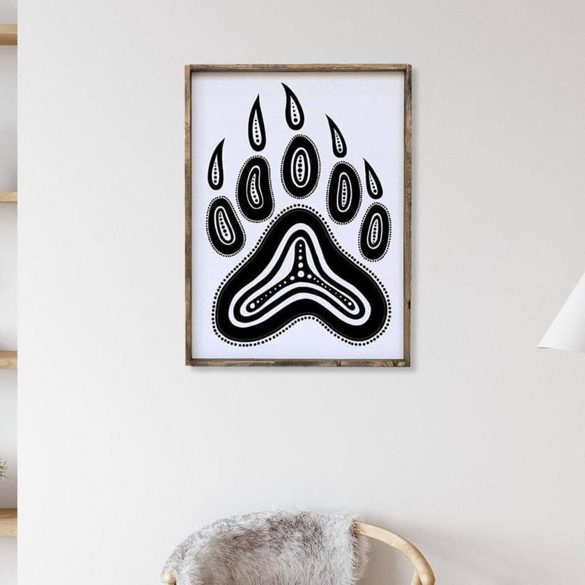 Bear Paw Symbol Wood Sign