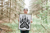 Bear Paw Symbol Wood Sign