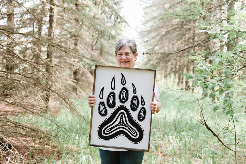 Bear Paw Symbol Wood Sign