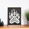 Bear Paw Symbol Wood Sign