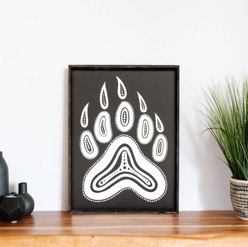 Bear Paw Symbol Wood Sign