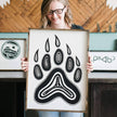 Bear Paw Symbol Wood Sign