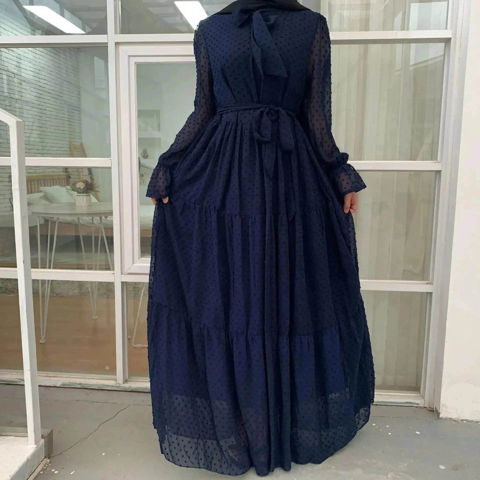 Beautiful long sleeve Abaya Dress for Arab Dubai Turkey Middle Eastern Women.