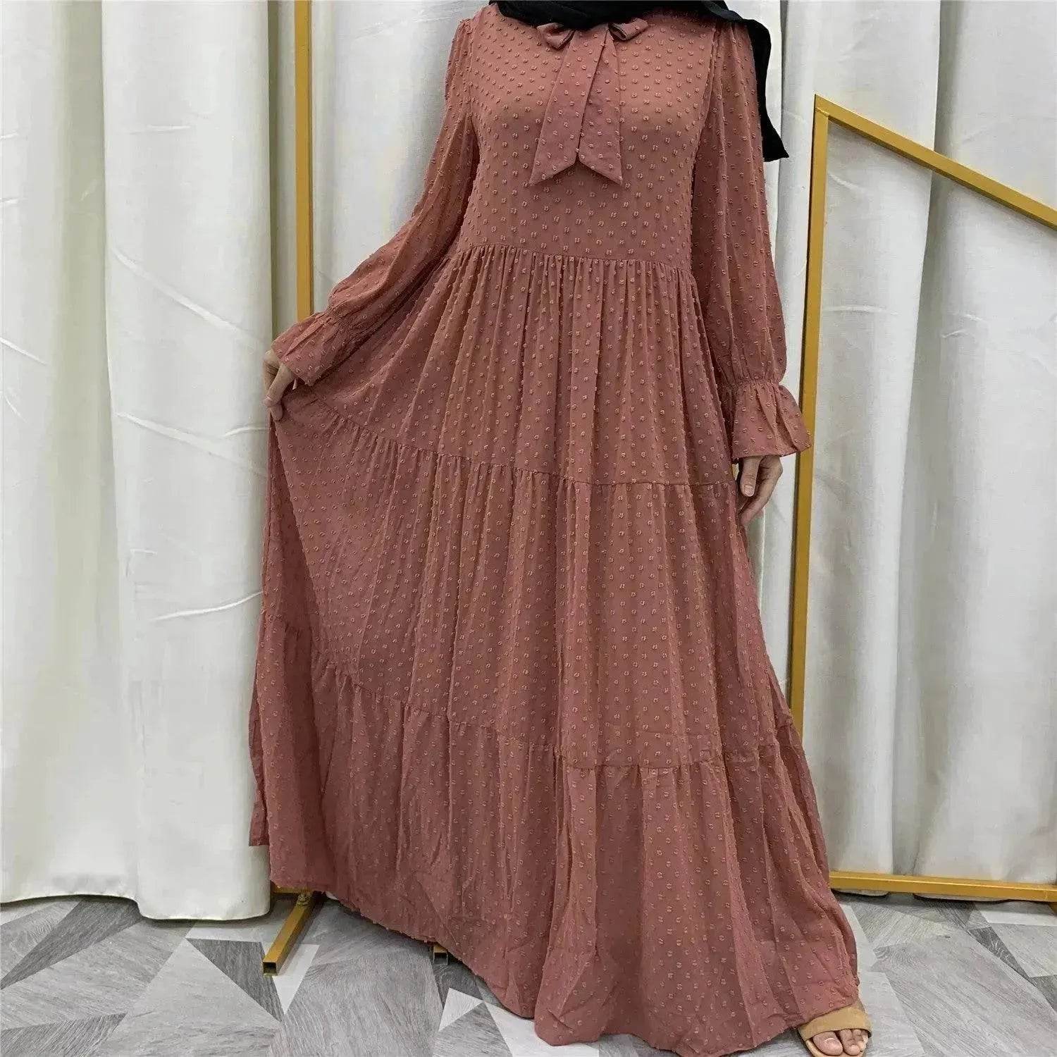 Beautiful long sleeve Abaya Dress for Arab Dubai Turkey Middle Eastern Women.