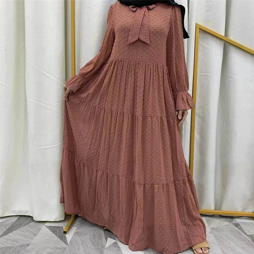 Beautiful long sleeve Abaya Dress for Arab Dubai Turkey Middle Eastern Women.