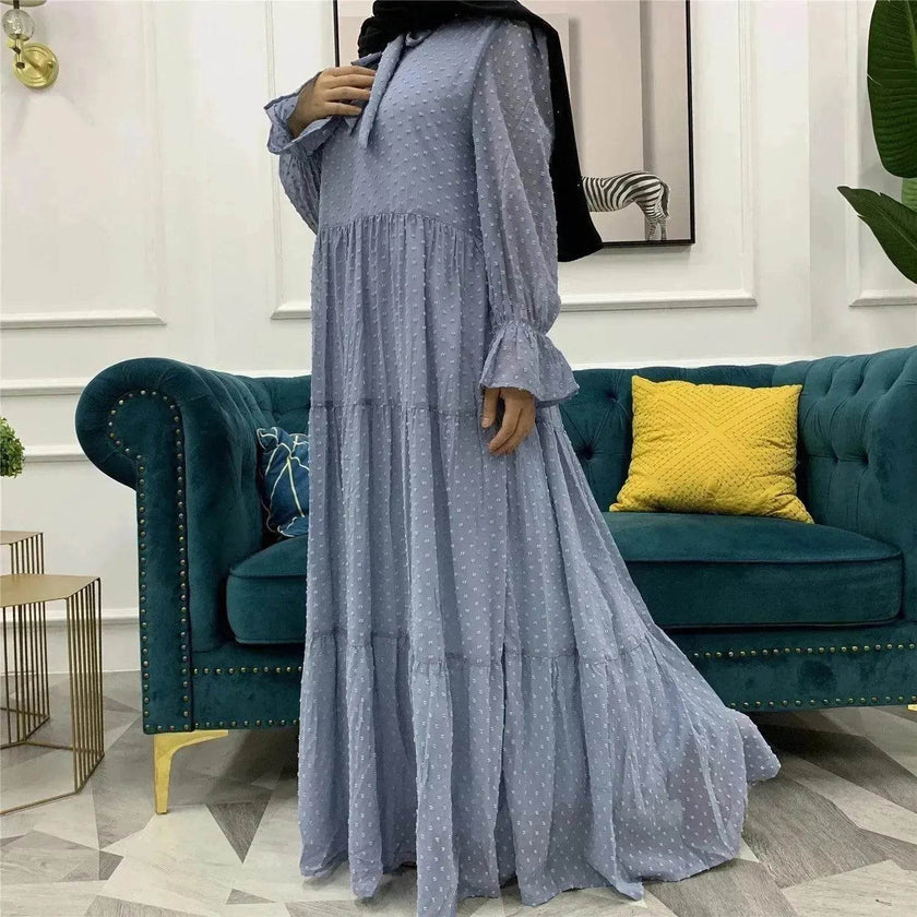 Beautiful long sleeve Abaya Dress for Arab Dubai Turkey Middle Eastern Women.