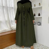 Beautiful Solid Color Full Button down Abaya Dress for Arabian Dubai Turkey Middle East Women