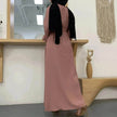 Beautiful Solid Color Full Button down Abaya Dress for Arabian Dubai Turkey Middle East Women