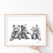 3 Brown Bear Cubs -  Illustration