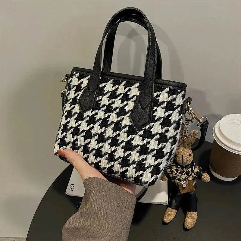 Fashion Houndstooth Shoulder Bags Portable Checkerboard Handbags All-match Messenger Crossbody Bag Women