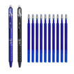 Falix Friction Erasable Push Gel Pen 0.5mm – Black & Blue, Single or 6-Pack