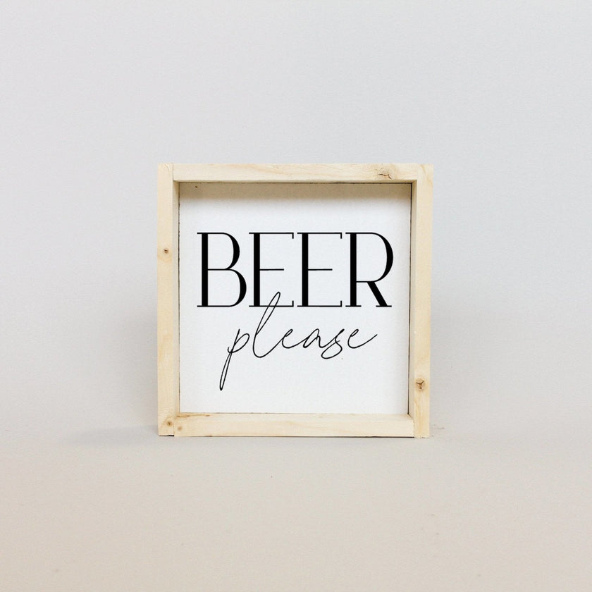 Beer Please Mini Wood Sign
