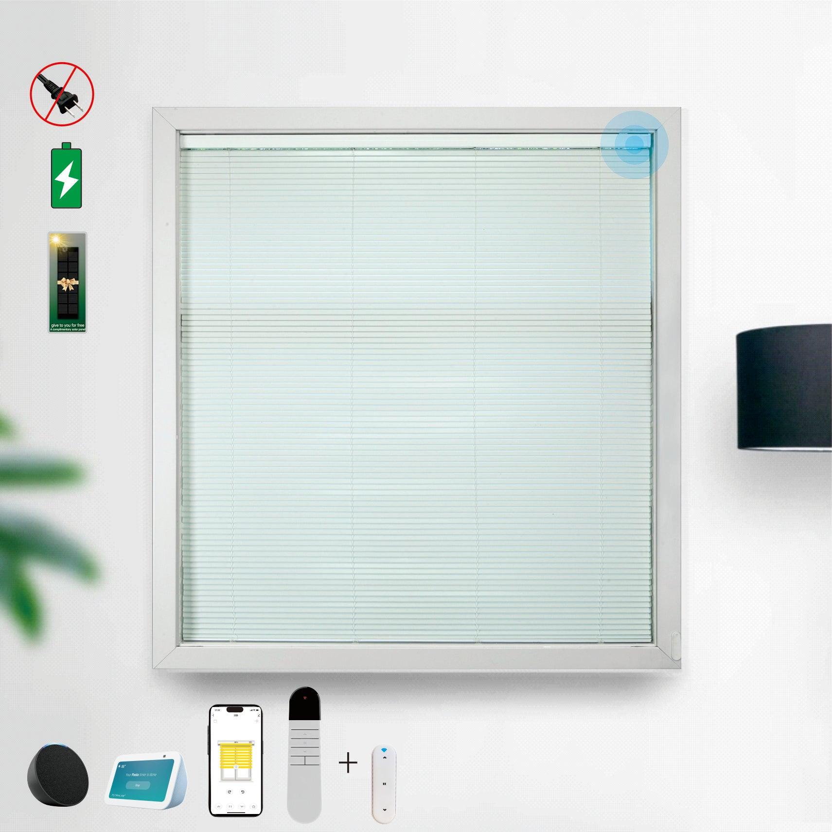 Electric Motorised Blinds Solar Powered 15-Channel Remote Cordless Dimmable Window Shade