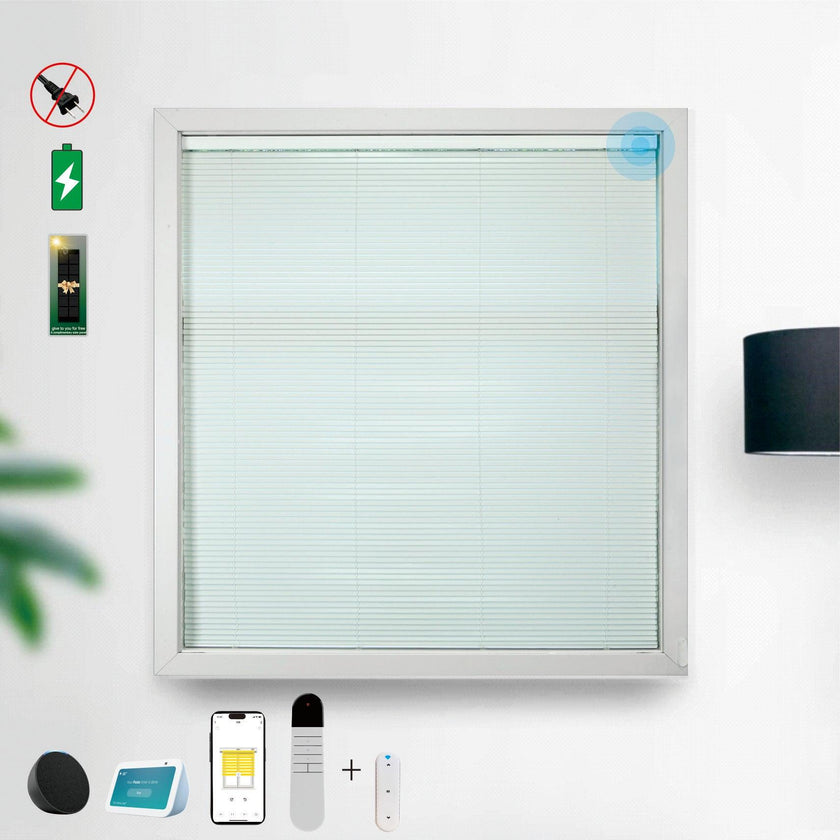 Electric Motorised Blinds Solar Powered 15-Channel Remote Cordless Dimmable Window Shade