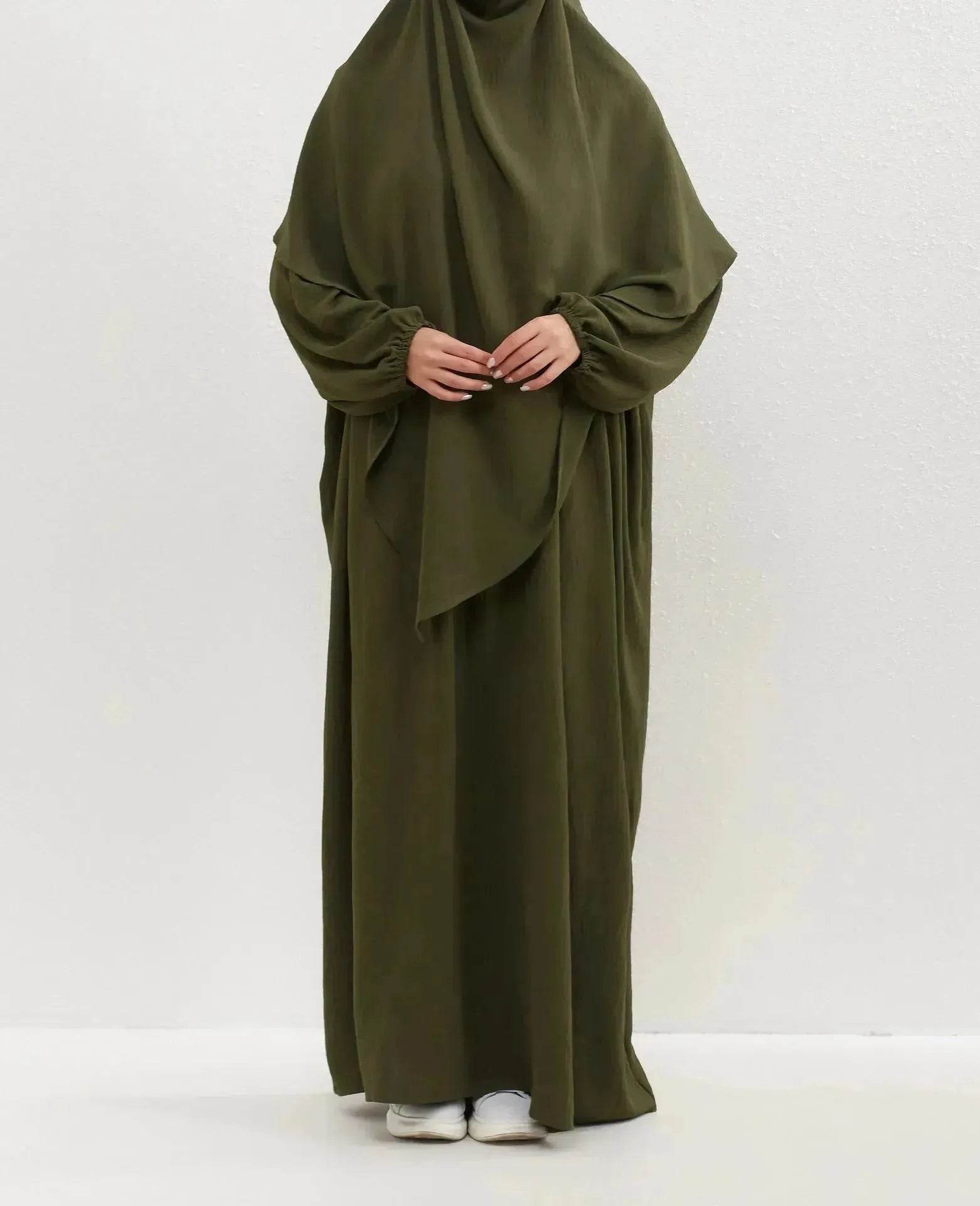 Hijab Abaya for Umrah Two piece Dress with Headscarf Arabwear for Women Jalabiya for Women
