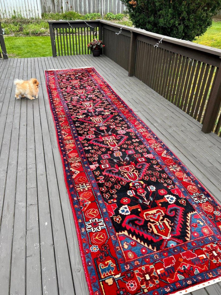 Persian Nahavand Runner Rug | 4' x 17' 3