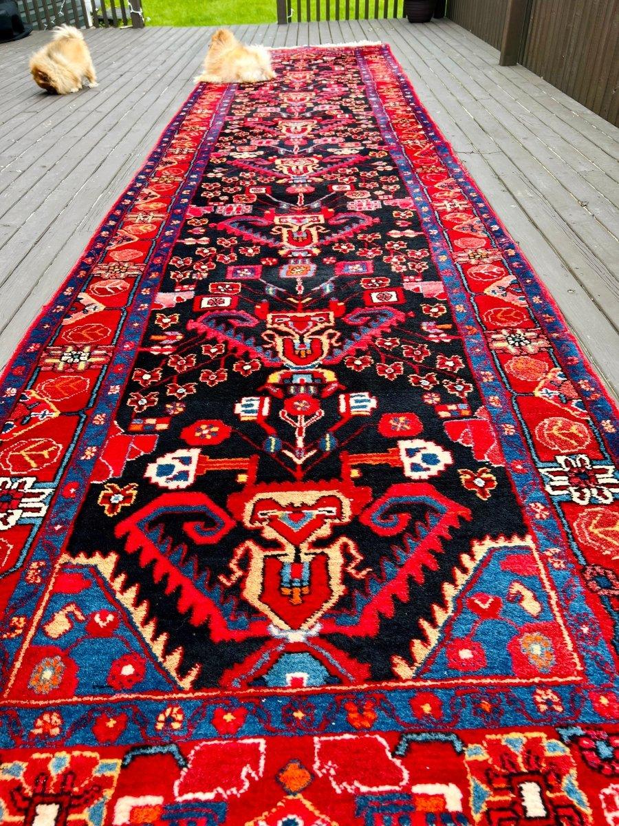Persian Nahavand Runner Rug | 4' x 17' 3