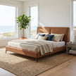 Berlin Caramel Faux Leather Bed