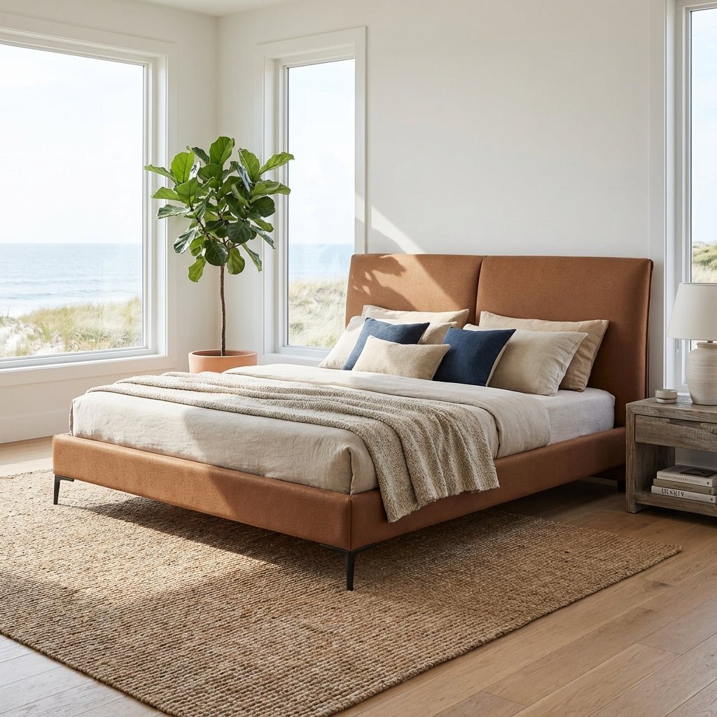 Berlin Caramel Faux Leather Bed