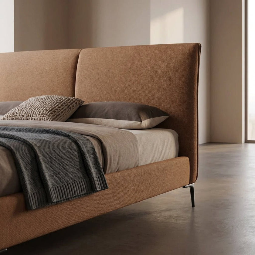 Berlin Caramel Faux Leather Bed