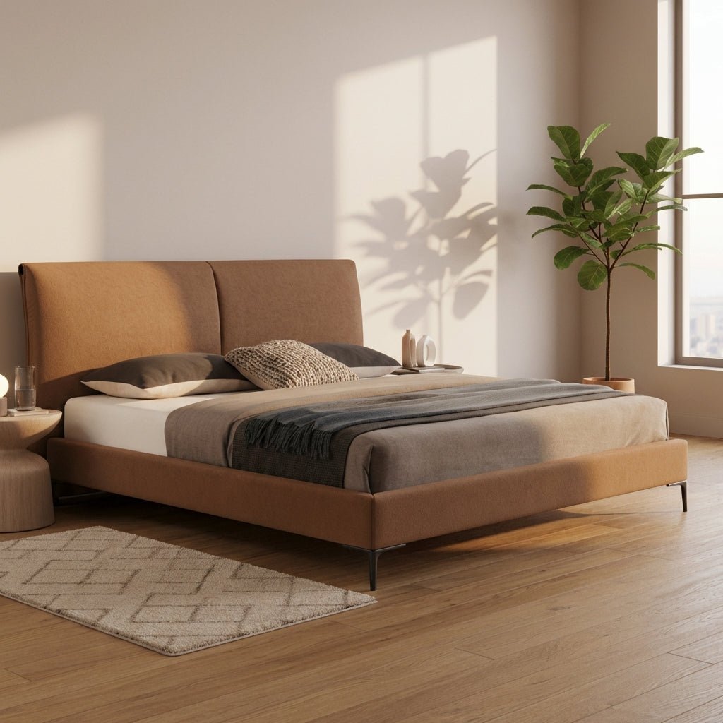 Berlin Caramel Faux Leather Bed