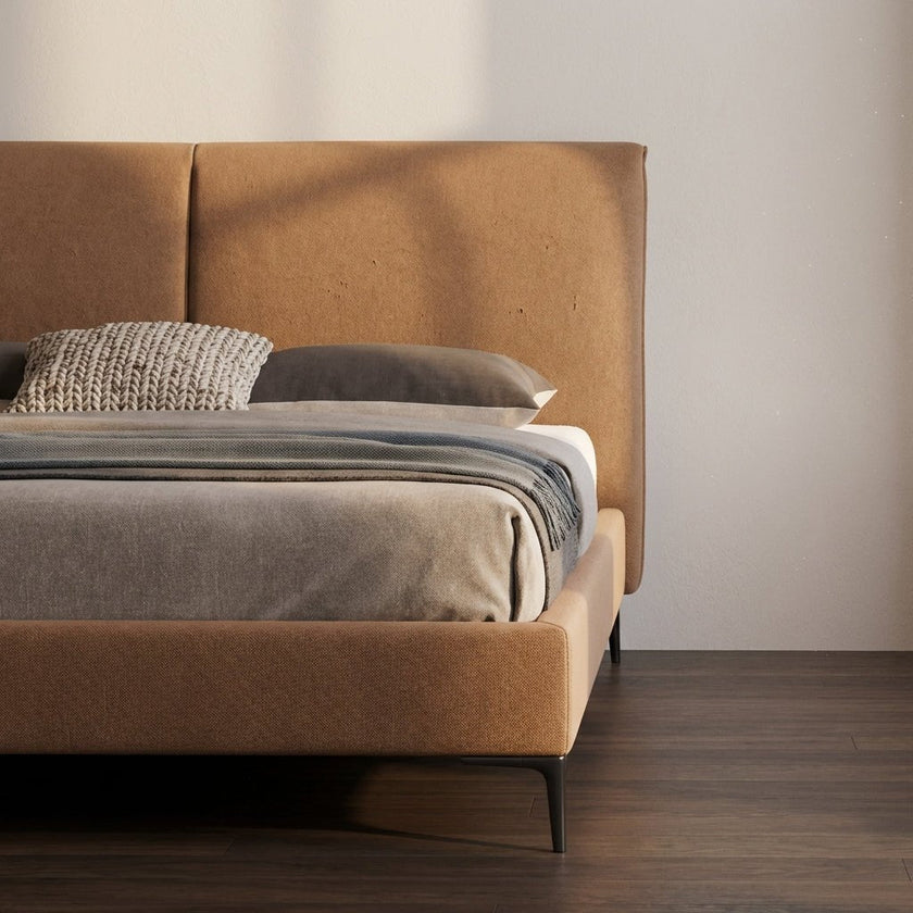 Berlin Caramel Faux Leather Bed