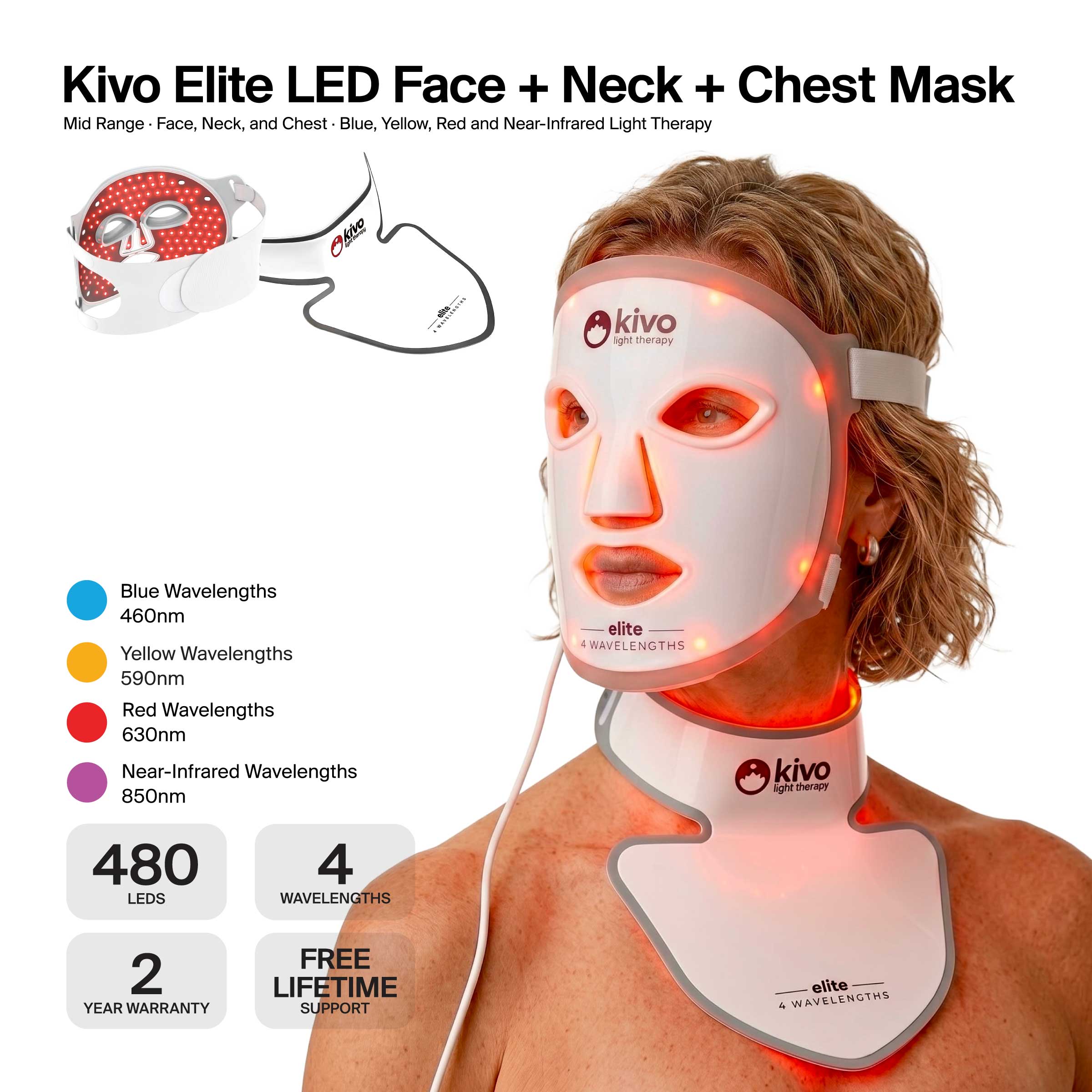 Kivo Elite Face + Neck + Chest Mask System