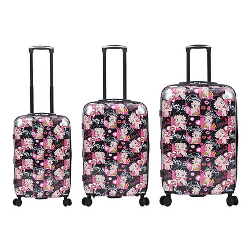 Betty Boop Many Faces 3 piece Heavy Duty Hardside Luggage Set