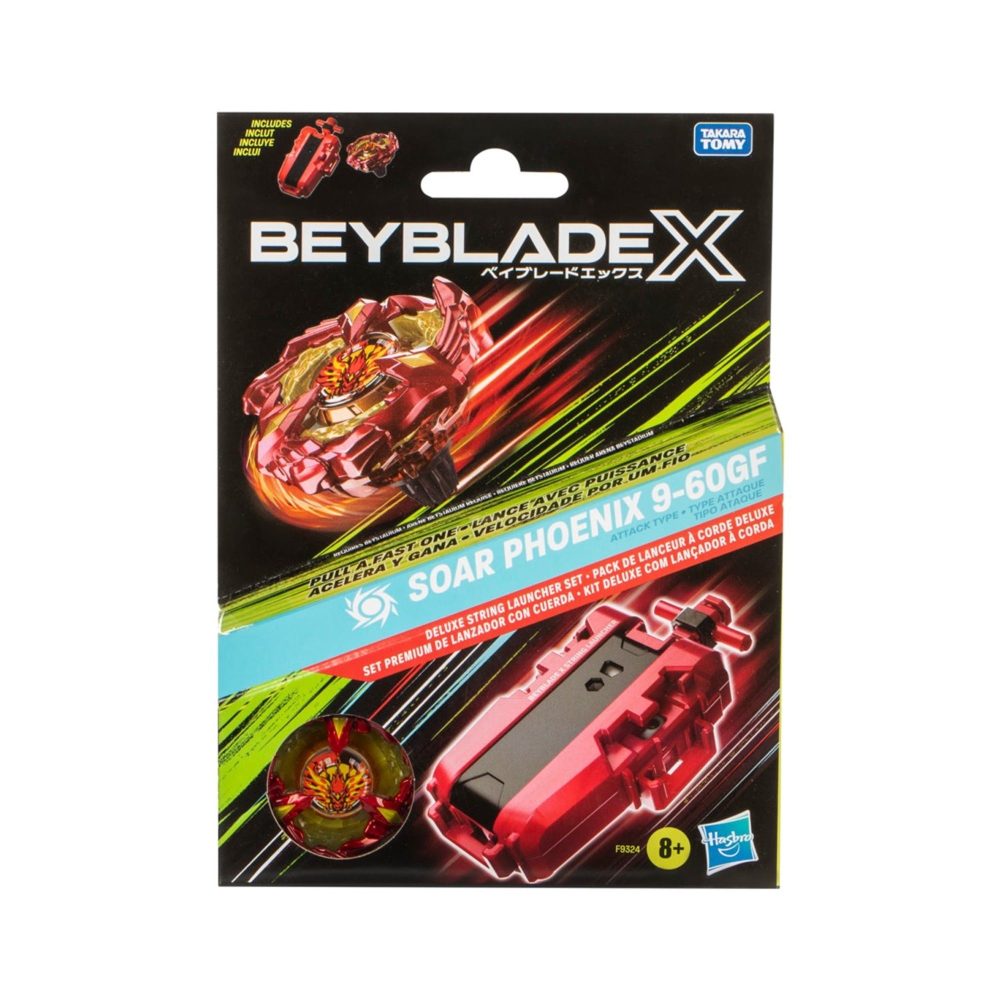 (Hasbro) Beyblade X - Soar Phoenix 9-60GF Deluxe String Launcher Set