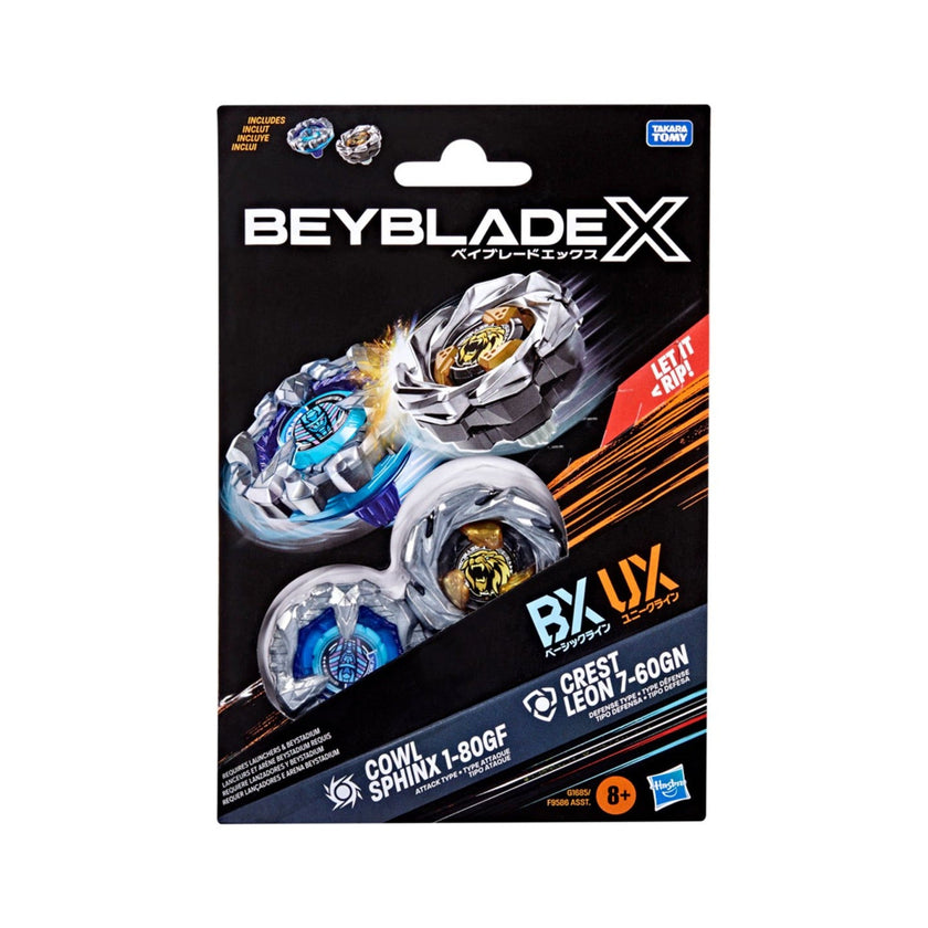 (Hasbro) Beyblade X - Cowl Sphinx 1-80GF & Crest Leon 7-60GN Dual Pack