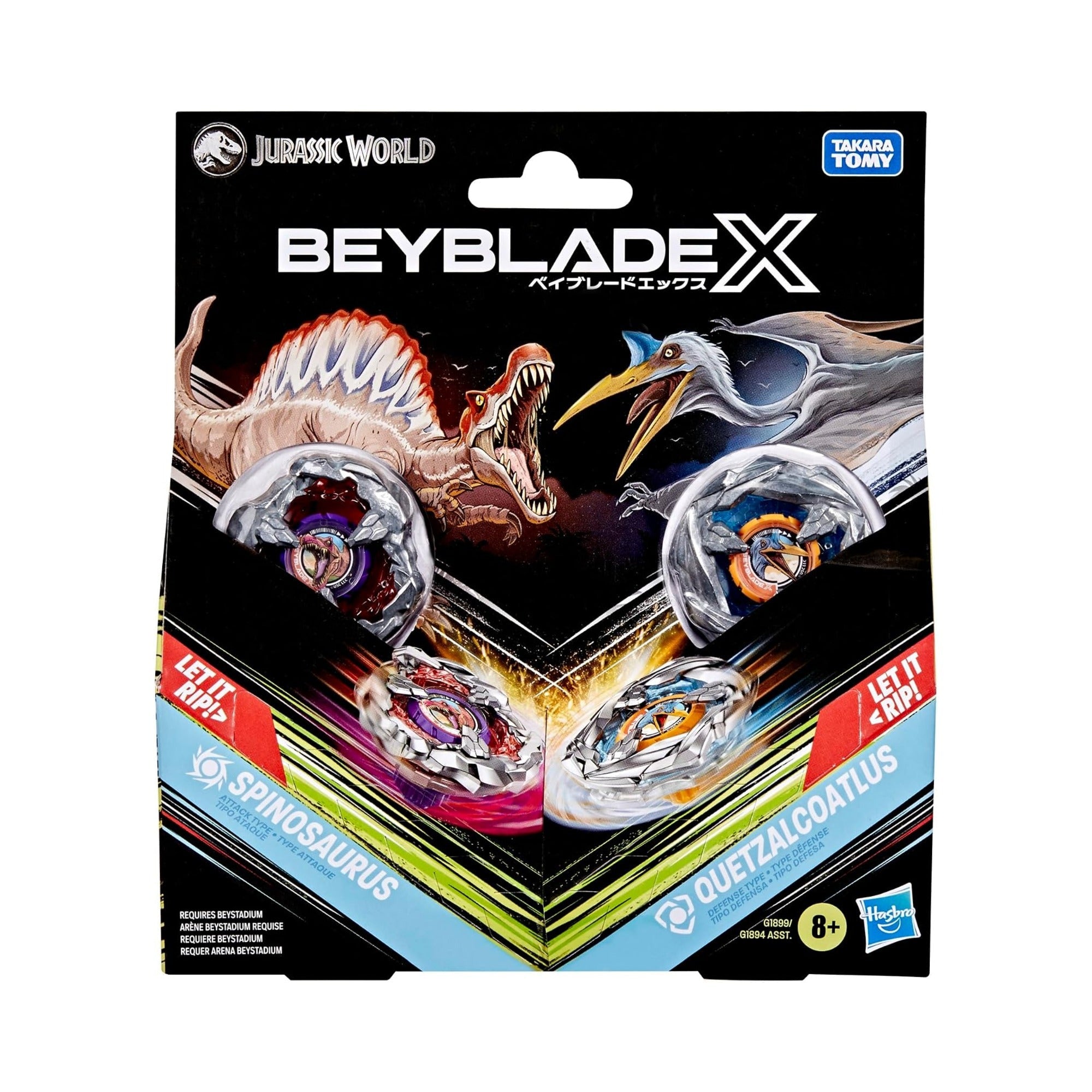 (Hasbro) Beyblade X - Jurassic World Spinosaurus vs. Quetzalcoatlus Multipack