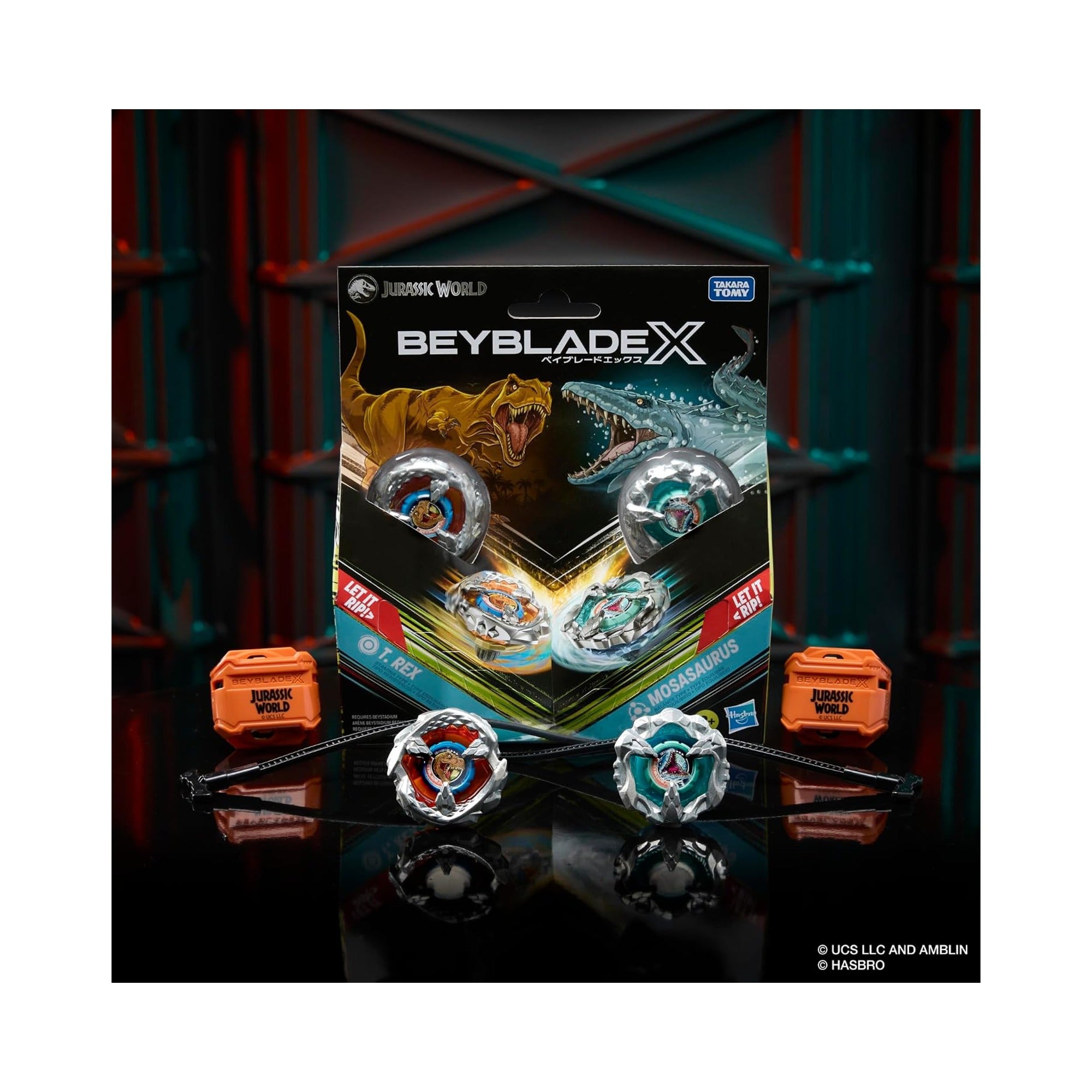 (Hasbro) Beyblade X - Jurassic World T. Rex vs. Mosasaurus Multipack
