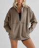 Women's Half Zipper Pocket Fashion Casual Exercise Oversized Sweatshirt Pullover