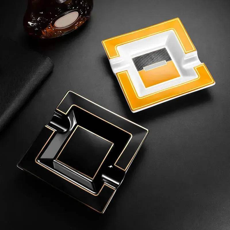 Luxury Ceramics Double slots Cigar Ashtray