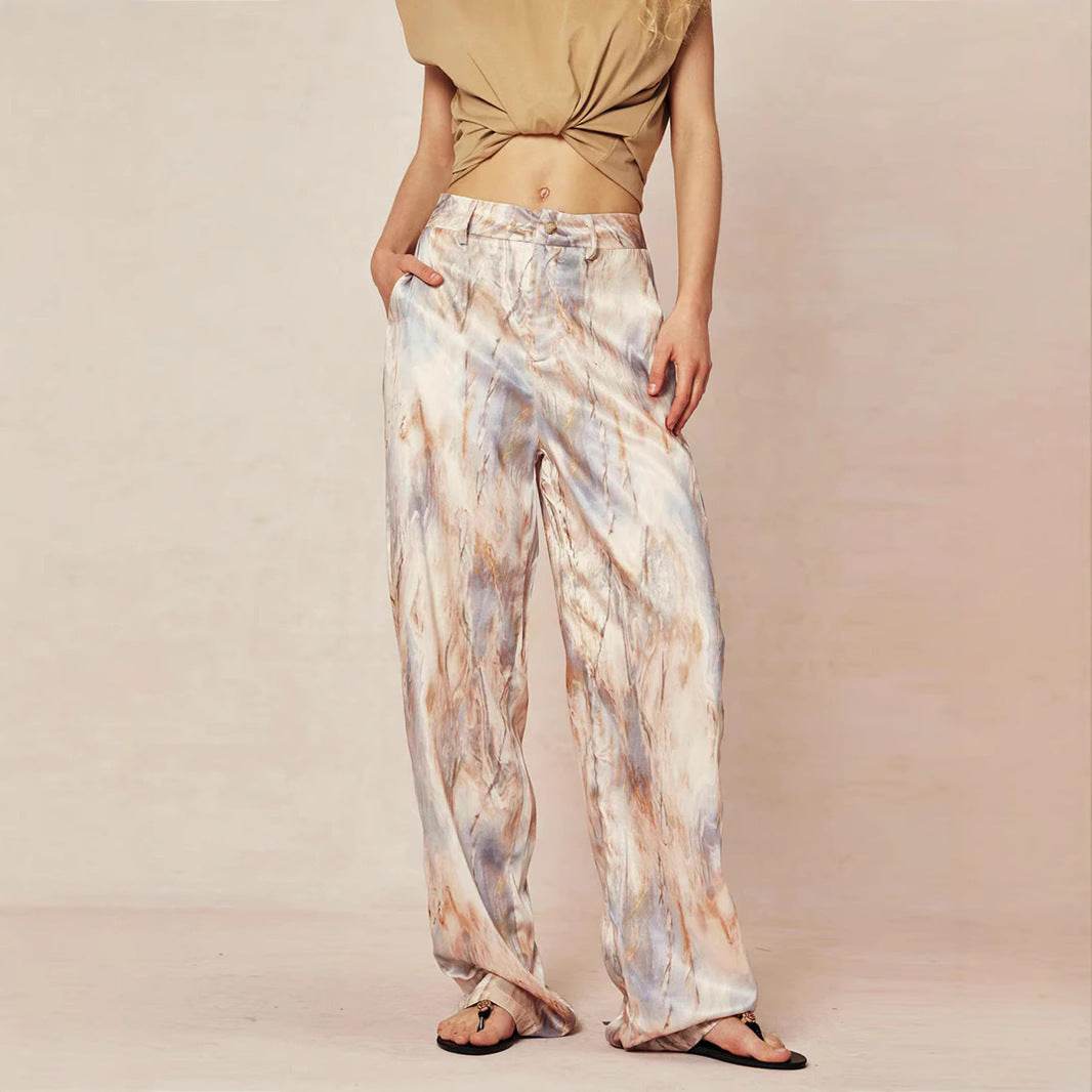Casual Summer New High Waist Retro Printed Trousers