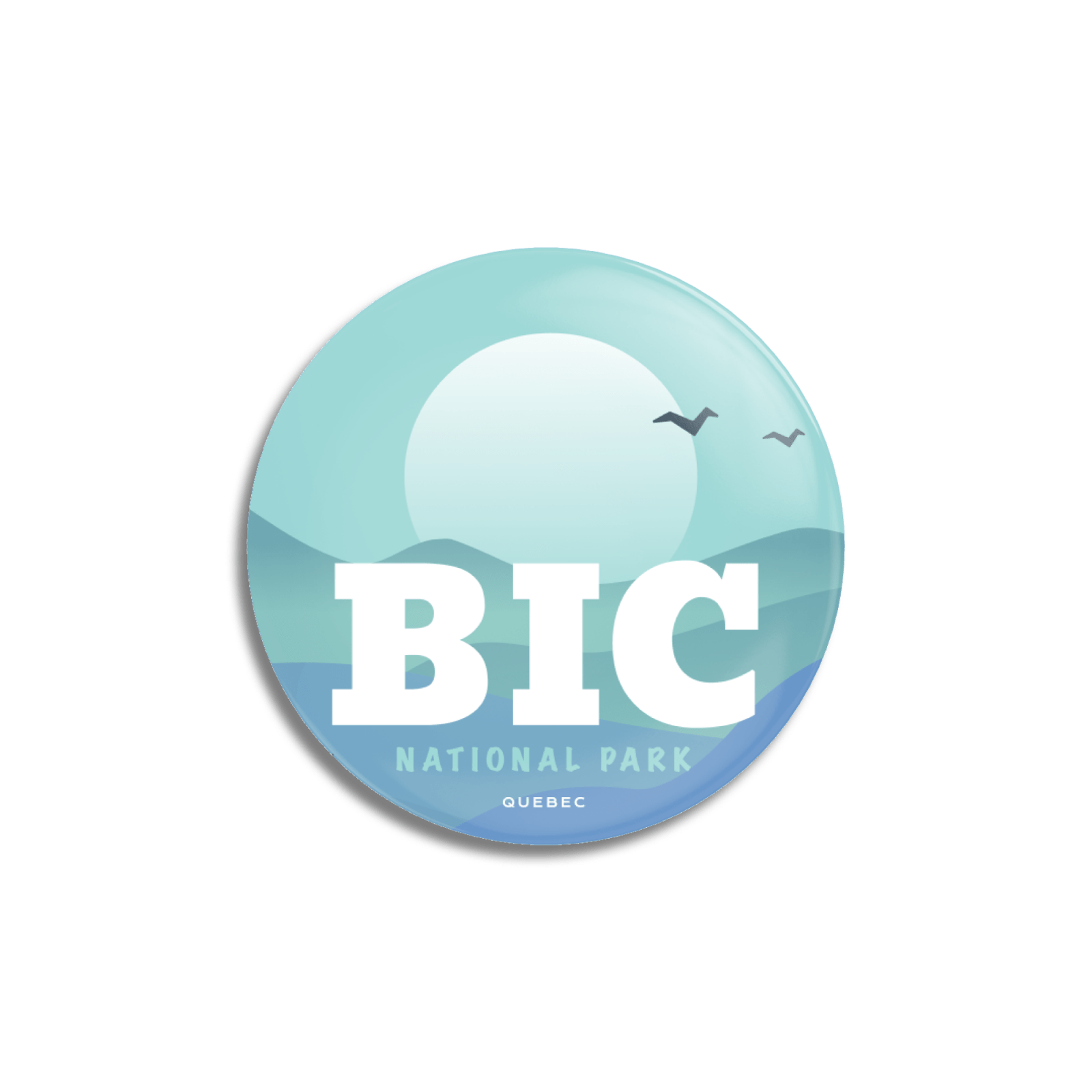 Bic National Park of Quebec Pinback Button, Canada Parks