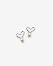 Boucles d'oreilles coeurs avec petites perles blanches