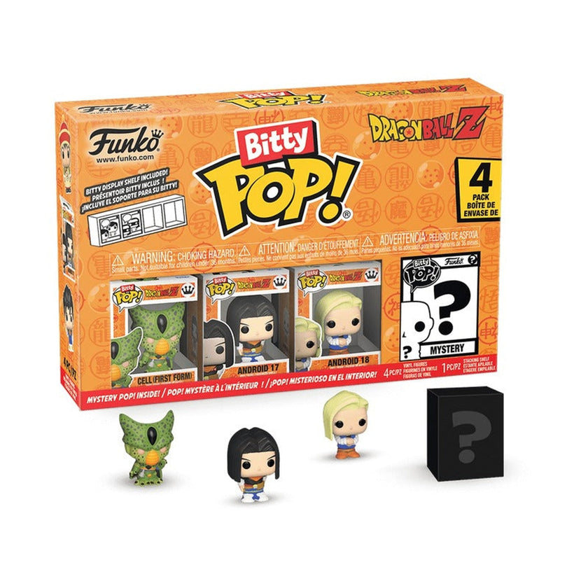 Bitty POP! Dragon Ball Z - Cell (First Form), Android 17,  Android 18, & mystery 4pack