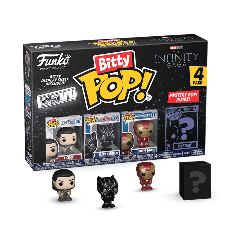 Bitty POP! Marvel Loki, Black Panther, Iron Man