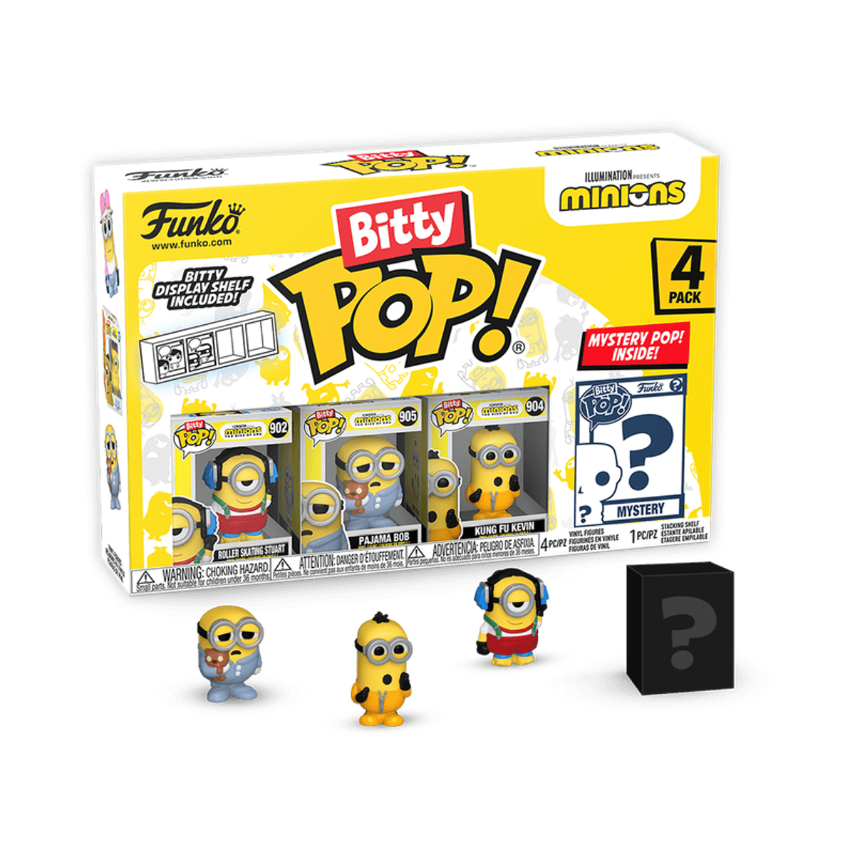 Bitty POP! Minions Roller Skating Stuart, Pajama Bob, Kung Fu Kevin