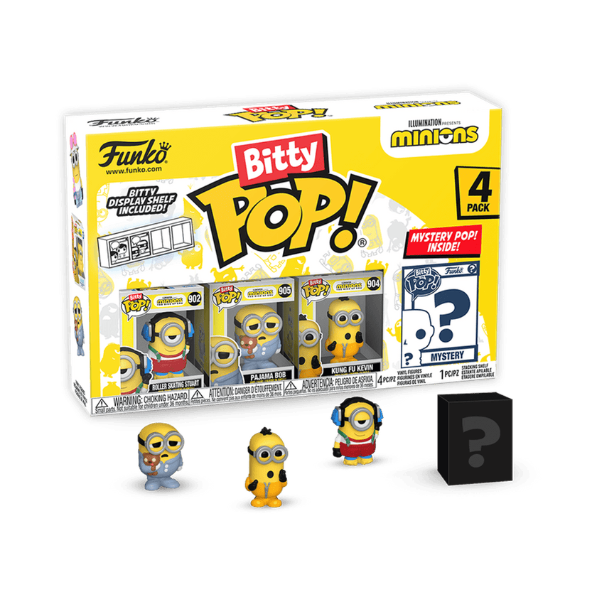 Bitty POP! Minions Roller Skating Stuart, Pajama Bob, Kung Fu Kevin