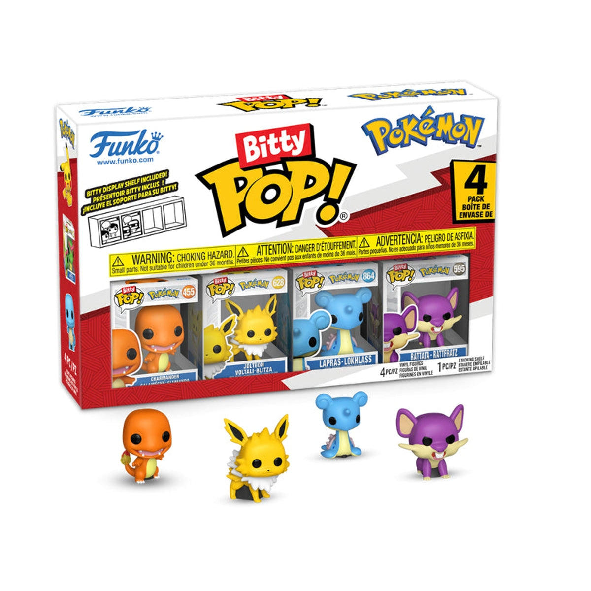 Bitty POP! Pokemon - Charmander, Jolteon, Lapras & Rattata 4pack