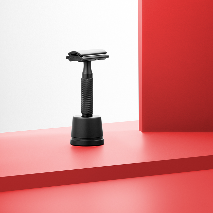 Rockwell 6S Stainless Steel Adjustable DE Safety Razor - Matte Black PVD (6 Settings)
