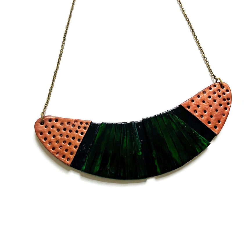 Black & Emerald Green Earrings Post or Clip On- 