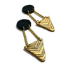 Black & Gold Art Deco Earrings Handmade- 