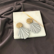 Geometric Fan Statement Earrings, Post or Clip On – 