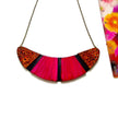 Black & Hot Pink Earrings Post or Clip On- 