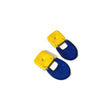 Two-Tone Geometric Statement Earrings, Post or Clip On – 